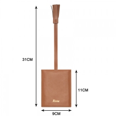 Stylish Luggage Tag Bamboo Leather - TRA049