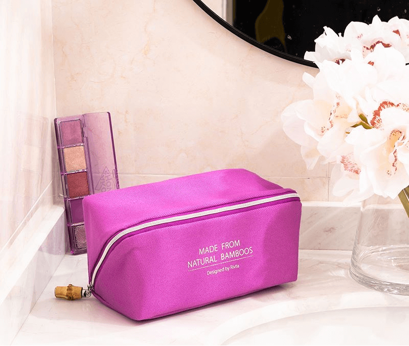 Bamboo fiber toiletry cosmetic bag