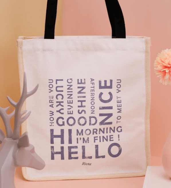 Recycled cotton tote shopping bag