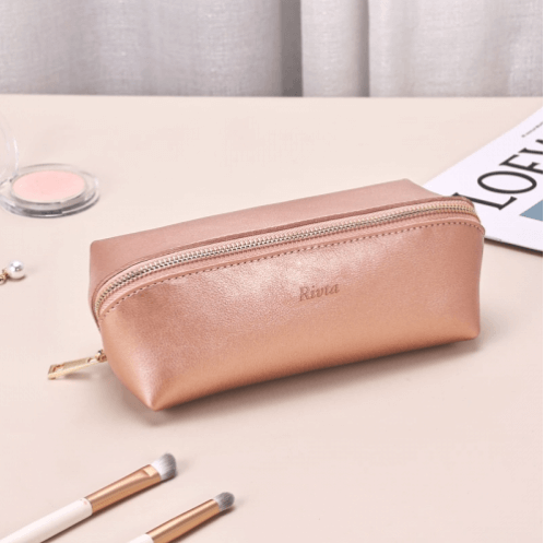 leather makeup bag