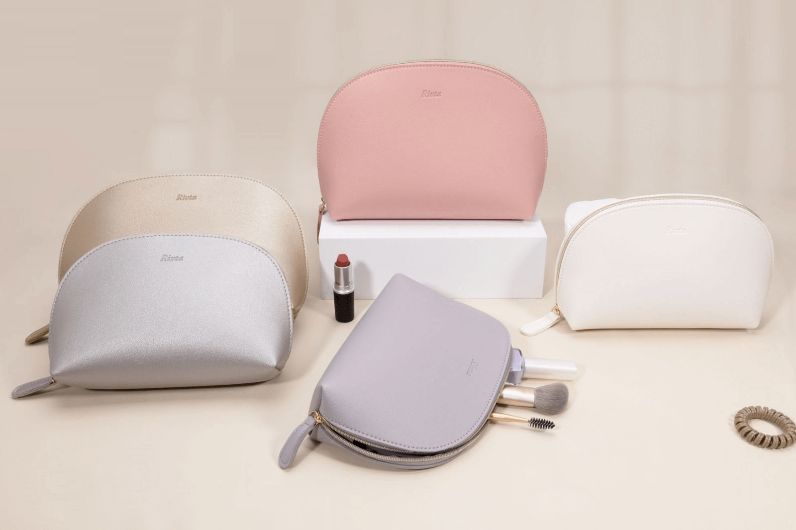 Leather makeup bags