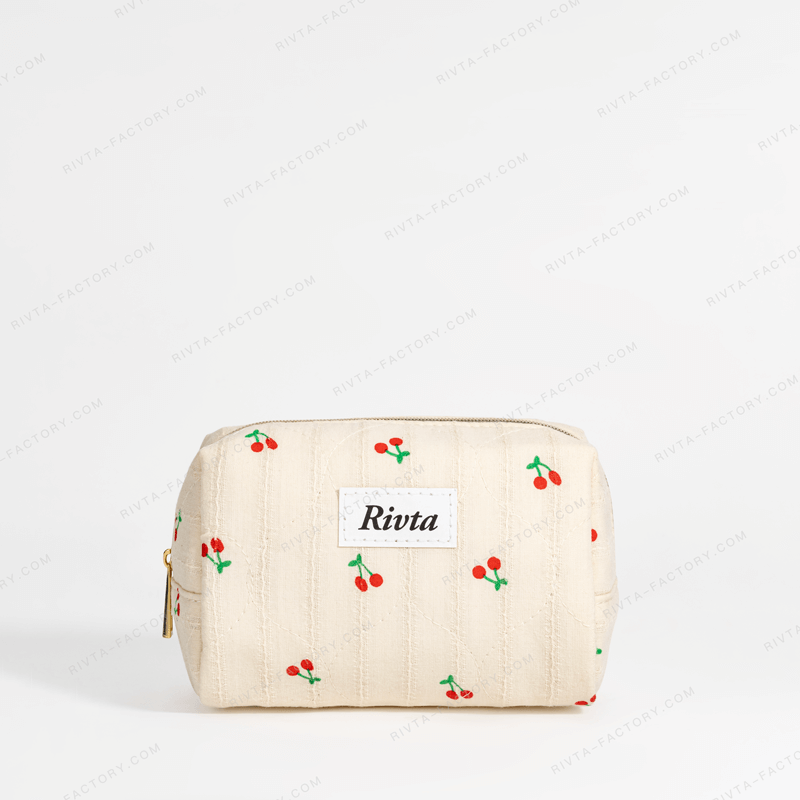 Quilted Cosmetic Bag Linen Cotton - CBC202