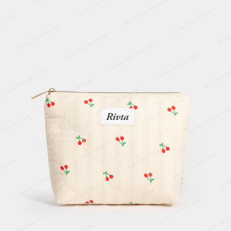 Quilted Cosmetic Bag Linen Cotton - CBC203