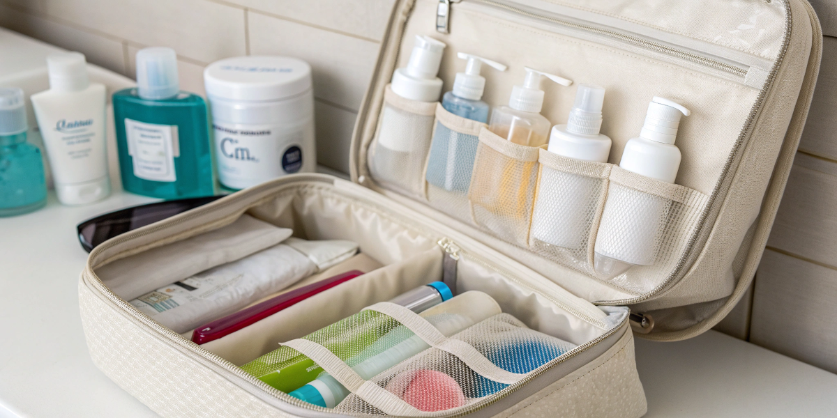 Well-Organized Wash Bag Interior Well-Organized Wash Bag Interior