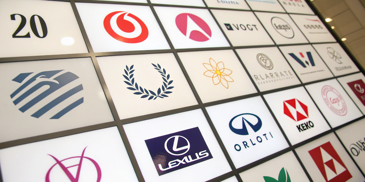 A grid showing the logos of 20 different makeup bag manufacturers